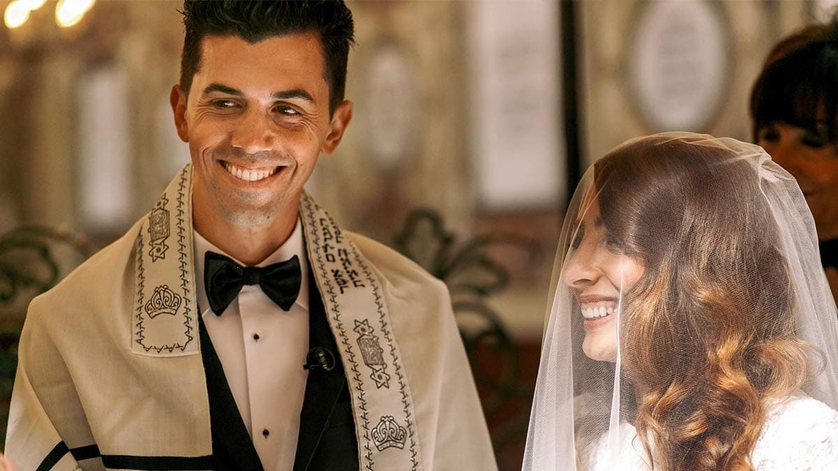 Jewish Gentile couple at the altar