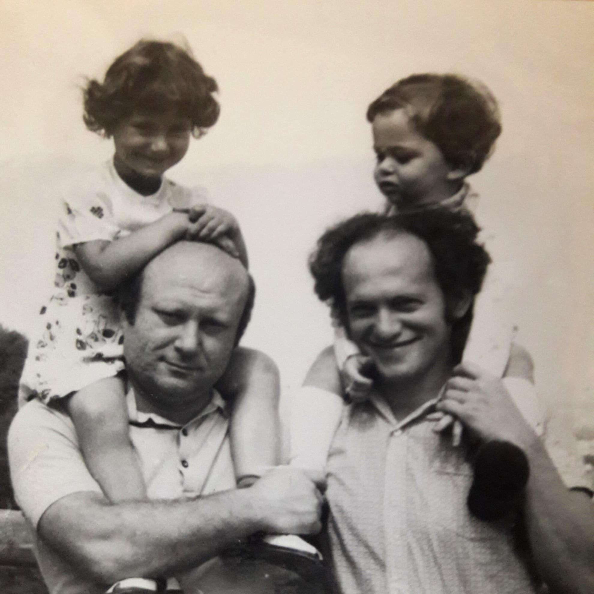 Irina with her father and family friends