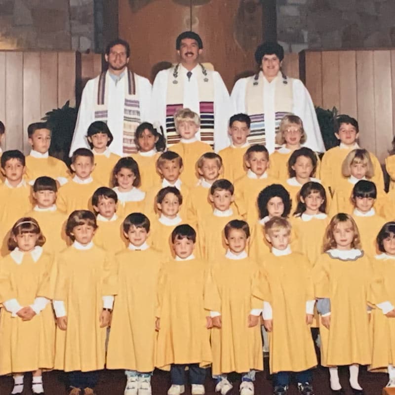 Simon in consecration class at the Synagogue